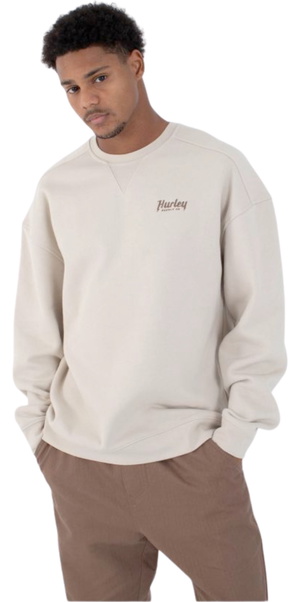 2026 Hurley Hombres Sudadera Ironclad Heavyweight Crew HFA25MMFT04670 - Beige